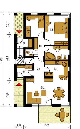 Mirror image | Floor plan of ground floor - TREND 282